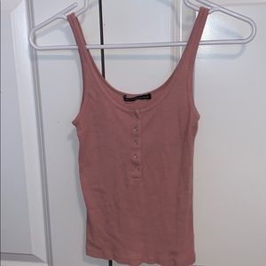 Brandy Melville Pink Buttoned Tank Top